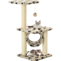 vidaXL Kattenkrabpaal met sisal krabpalen 65 cm pootafdrukken beige