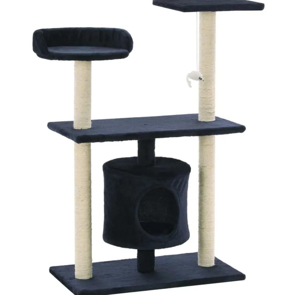 vidaXL Kattenkrabpaal met sisal krabpalen 95 cm donkerblauw
