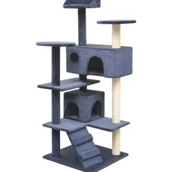 vidaXL Kattenkrabpaal met sisal krabpalen 125 cm donkerblauw