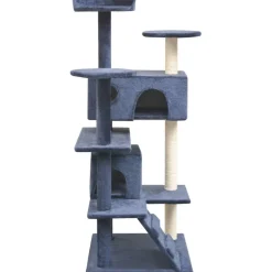 vidaXL Kattenkrabpaal met sisal krabpalen 125 cm donkerblauw