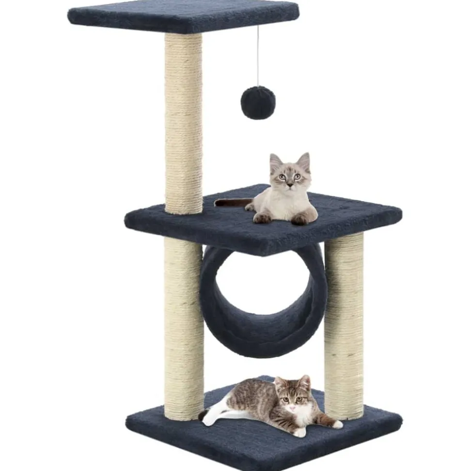 vidaXL Kattenkrabpaal met sisal krabpalen 65 cm donkerblauw