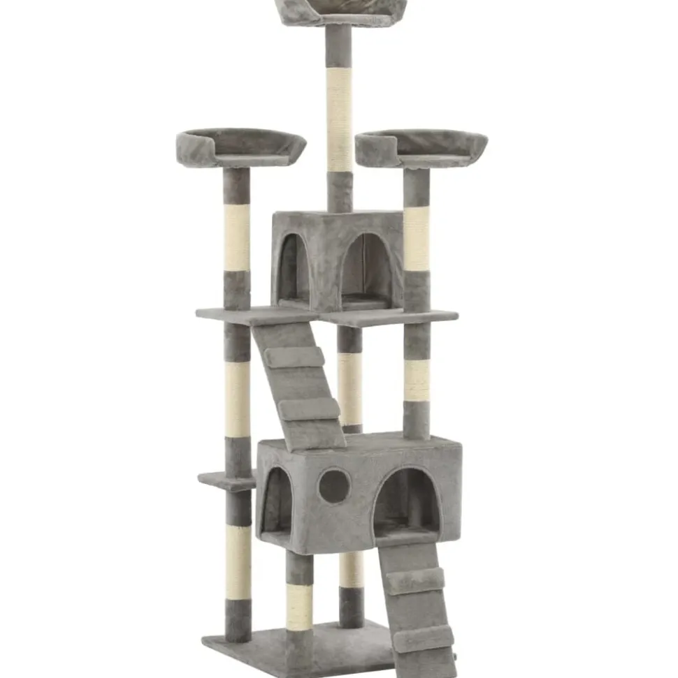 vidaXL Kattenkrabpaal met sisal krabpalen 170 cm grijs