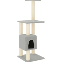vidaXL Kattenkrabpaal met sisal krabpalen 104 cm lichtgrijs