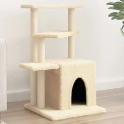 vidaXL Kattenmeubel met sisal krabpalen 83,5 cm crèmekleurig