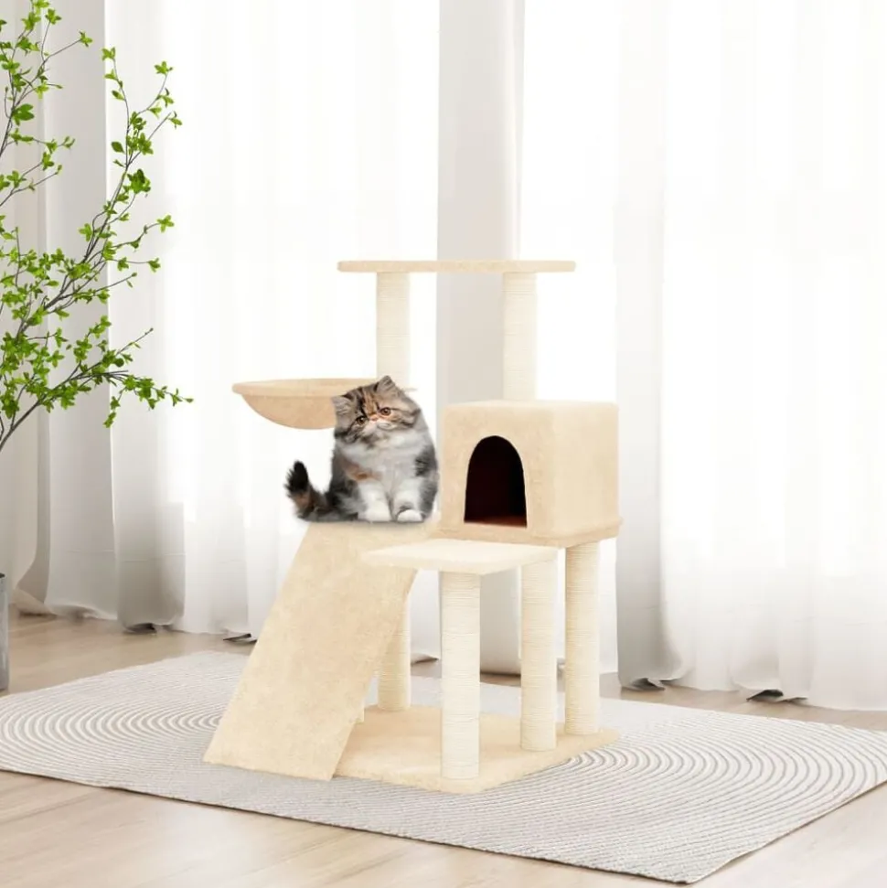 vidaXL Kattenmeubel met sisal krabpalen 82 cm crèmekleurig