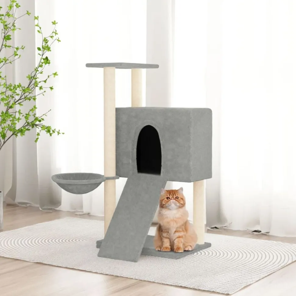vidaXL Kattenmeubel met sisal krabpalen 96 cm lichtgrijs