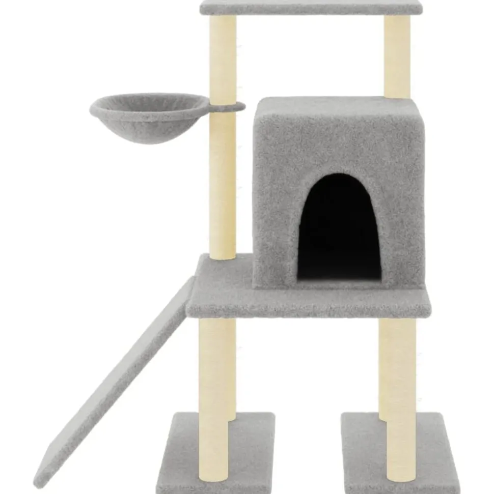 vidaXL Kattenmeubel met sisal krabpalen 96,5 cm lichtgrijs