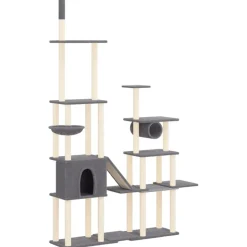 vidaXL Kattenmeubel met sisal krabpalen 279 cm donkergrijs