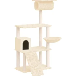 vidaXL Kattenmeubel met sisal krabpalen 131 cm crèmekleurig