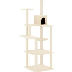 vidaXL Kattenmeubel met sisal krabpalen 153 cm crèmekleurig