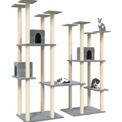 vidaXL Kattenmeubel met sisal krabpalen 174 cm lichtgrijs