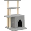 vidaXL Kattenmeubel met sisal krabpalen 83,5 cm lichtgrijs