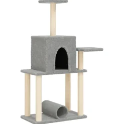 vidaXL Kattenmeubel met sisal krabpalen 122 cm lichtgrijs