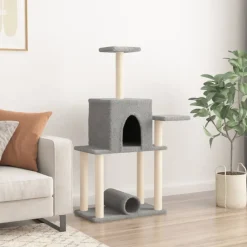 vidaXL Kattenmeubel met sisal krabpalen 122 cm lichtgrijs