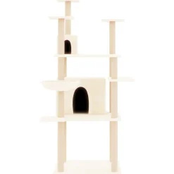 vidaXL Kattenmeubel met sisal krabpalen 166 cm crèmekleurig