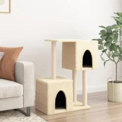 vidaXL Kattenmeubel met sisal krabpalen 86 cm crèmekleurig