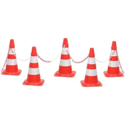 vidaXL Kegelset met ketting 10 m rood en wit