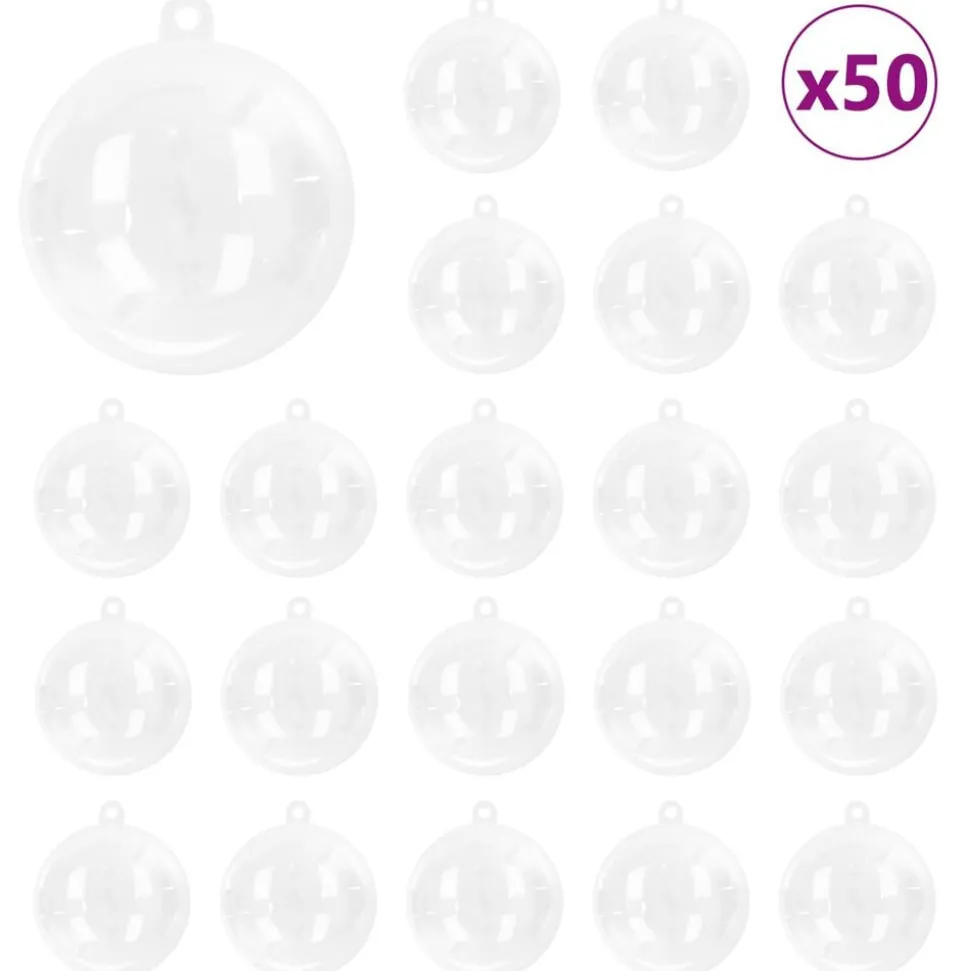 vidaXL Kerstbal Set 50 pcs Doorzichtig Ø 5 cm