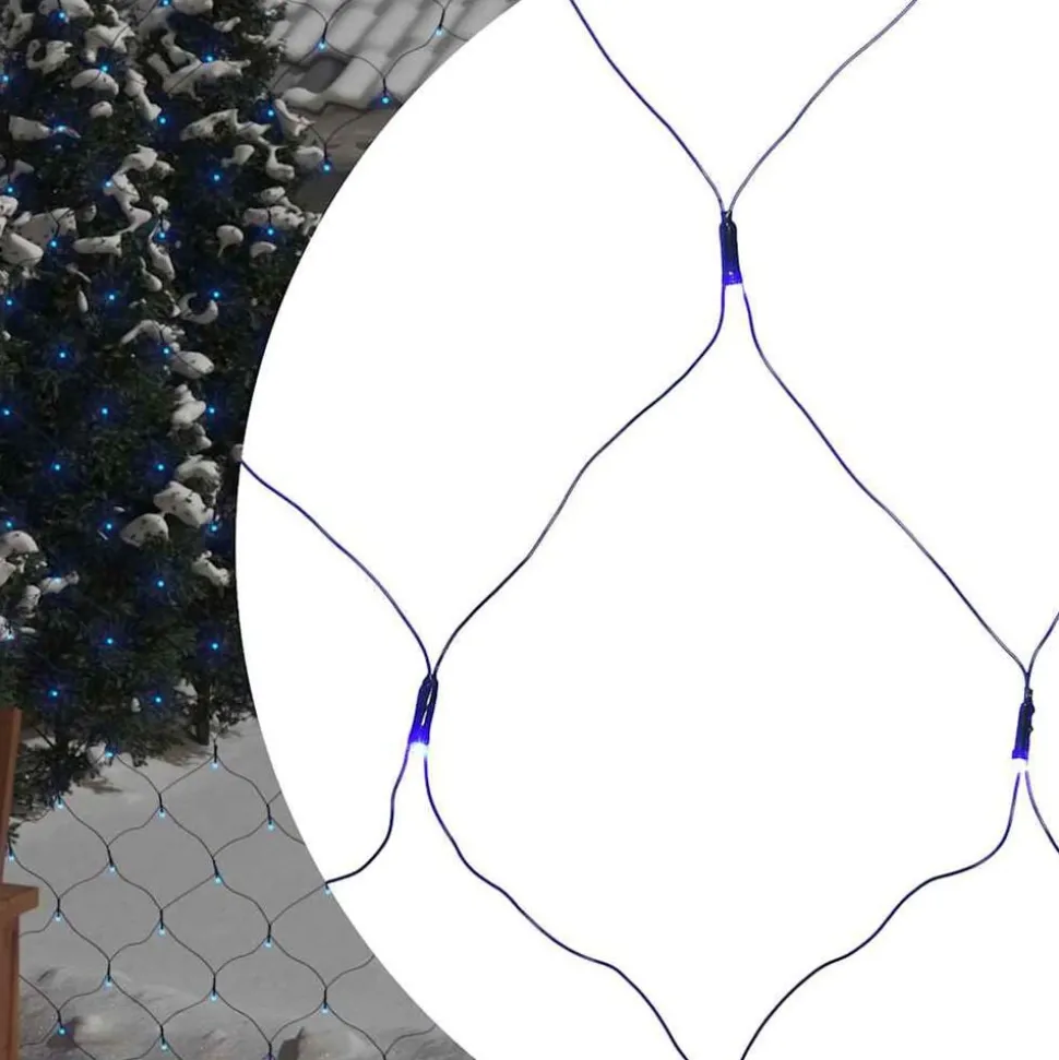 vidaXL Kerstnetverlichting 306 LED's binnen en buiten 3x3 m blauw