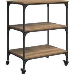 vidaXL Keuken Trolley Artisan Eiken 60 x 41 x 76 cm Bewerkt hout