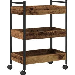 vidaXL Keuken Trolley Oud hout 50 x 30 x 70 cm Bewerkt hout