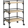 vidaXL Keuken Trolley Sonoma Eiken 50 x 35 x 75,5 cm Bewerkt hout