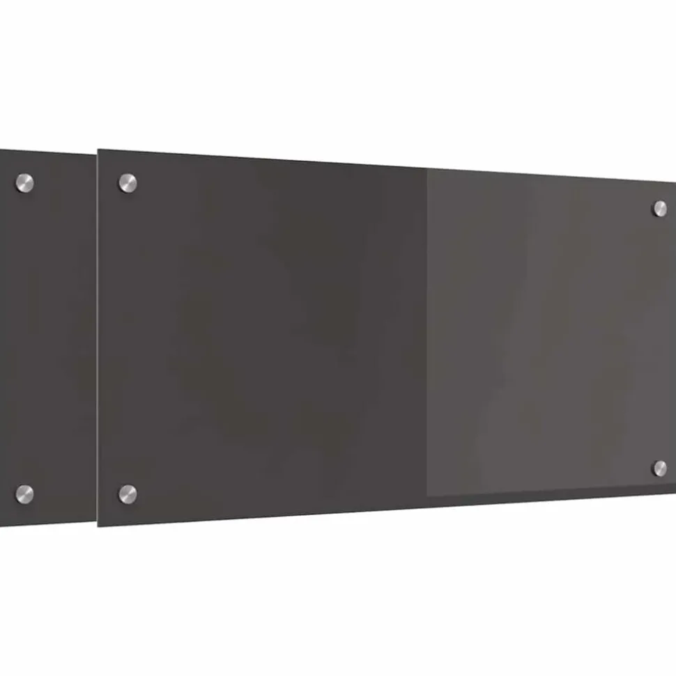 vidaXL Keukenachterwand 2 pcs Donkergrijs 80 x 40 cm gehard glas