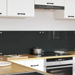 vidaXL Keukenachterwand 2 pcs Donkergrijs 80 x 40 cm gehard glas