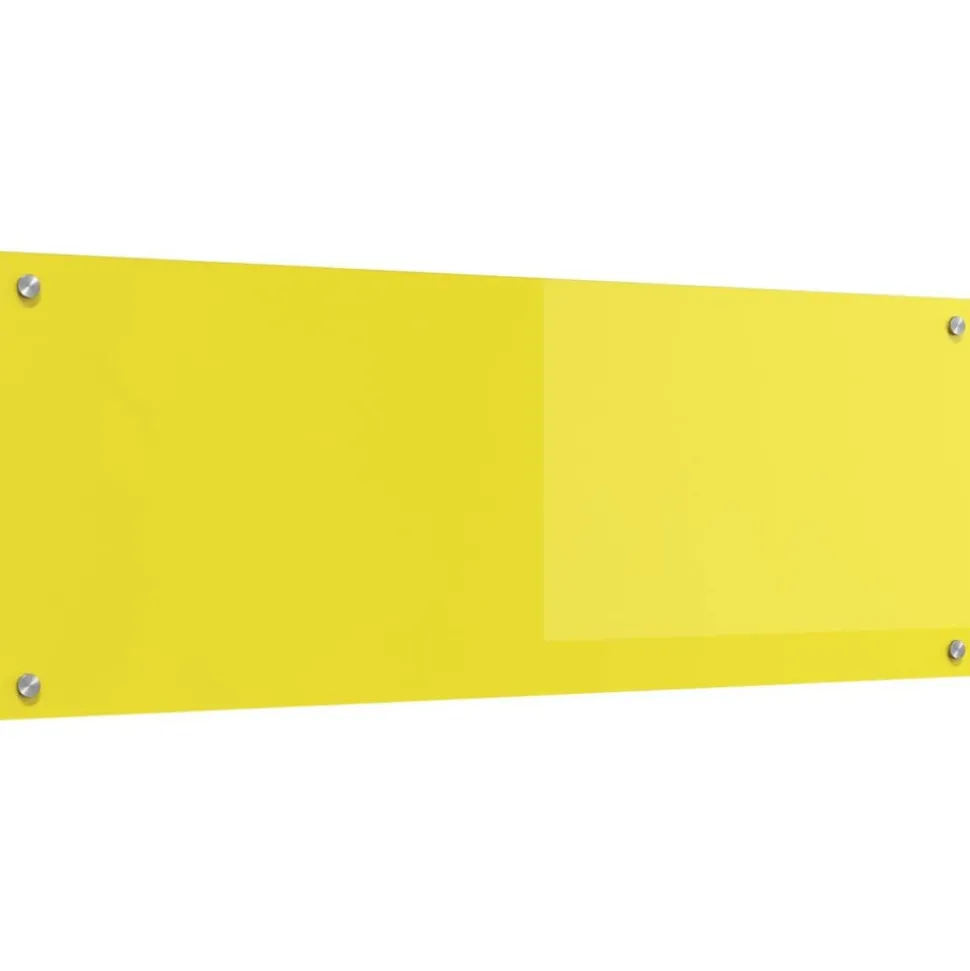 vidaXL Keukenachterwand Geel 110 x 40 cm gehard glas