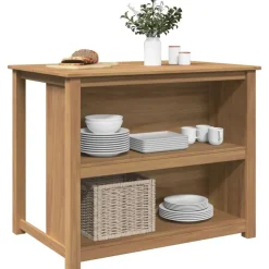 vidaXL Keukeneiland PANAMA 112x77x90 cm massief grenenhout