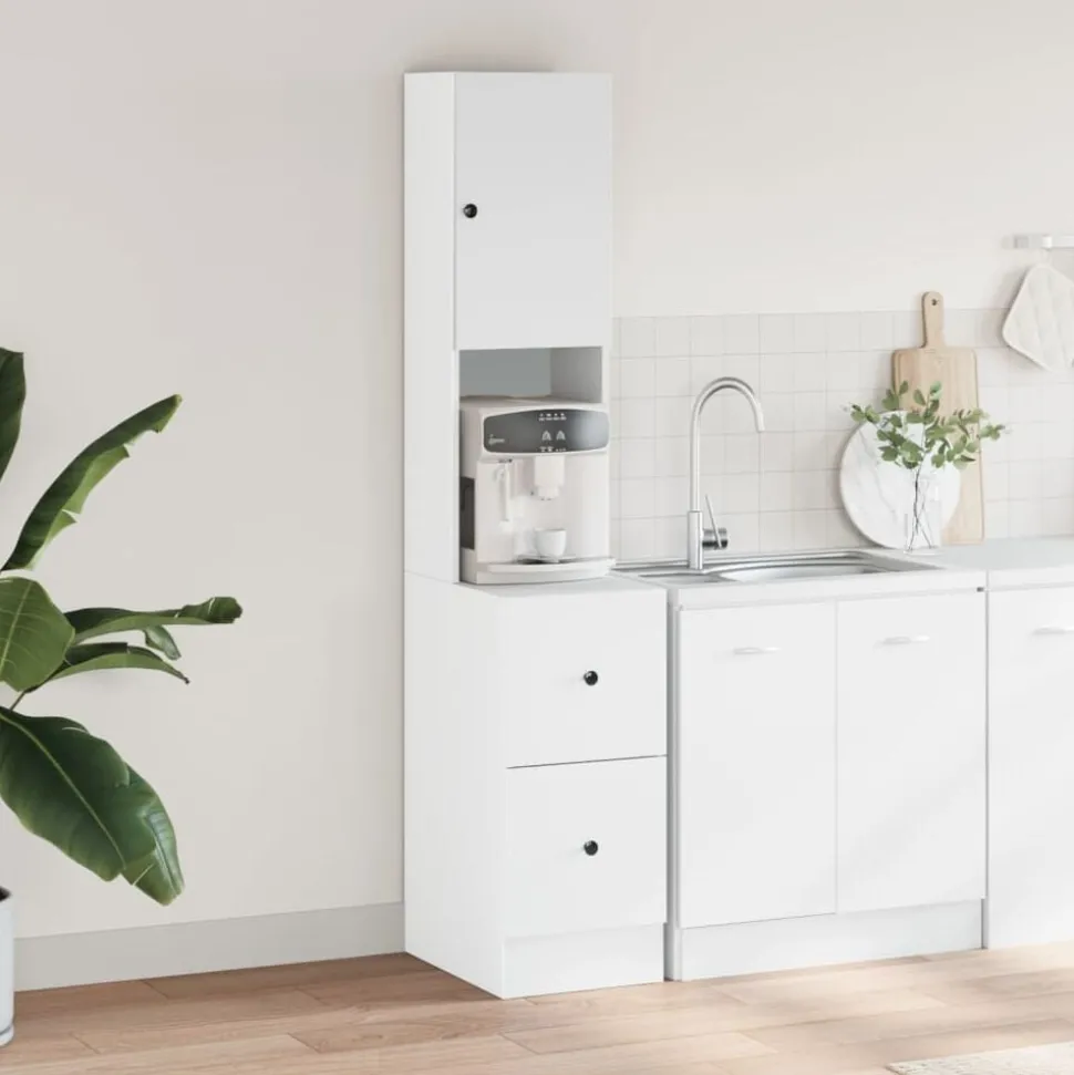 vidaXL Keukenkast 35x50x180 cm bewerkt hout wit