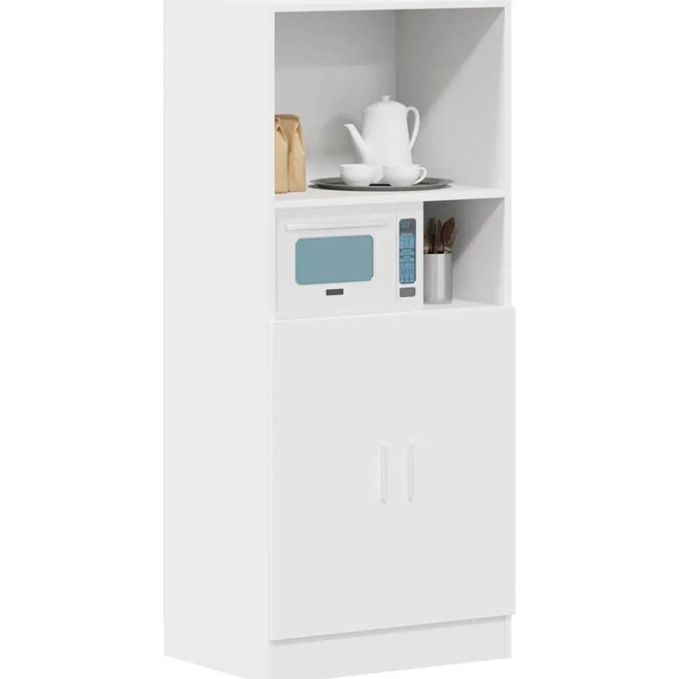 vidaXL Keukenkast 57x41,5x131,5 cm bewerkt hout wit