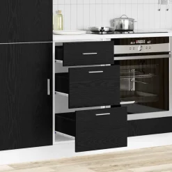 vidaXL Keukenonderkast Zwart Eiken 40 x 46 x 81,5 cm Bewerkt hout