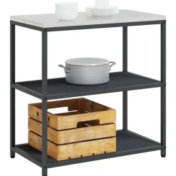 vidaXL Keukenopslag met plank Antraciet 90 x 50 x 92 cm Staal