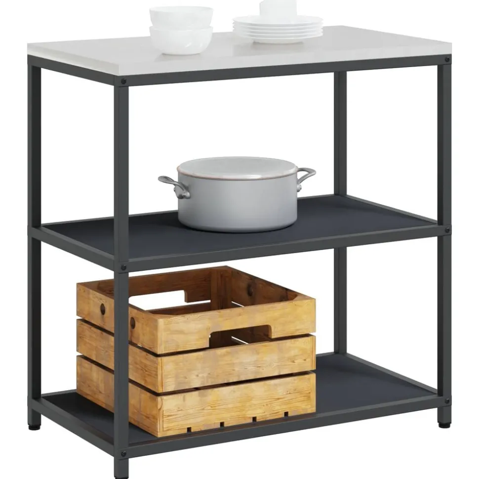 vidaXL Keukenopslag met plank Antraciet 90 x 50 x 92 cm Staal