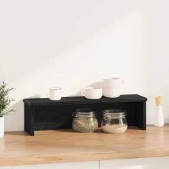 vidaXL Keukenrek stapelbaar 50x15x16 cm bewerkt hout zwart