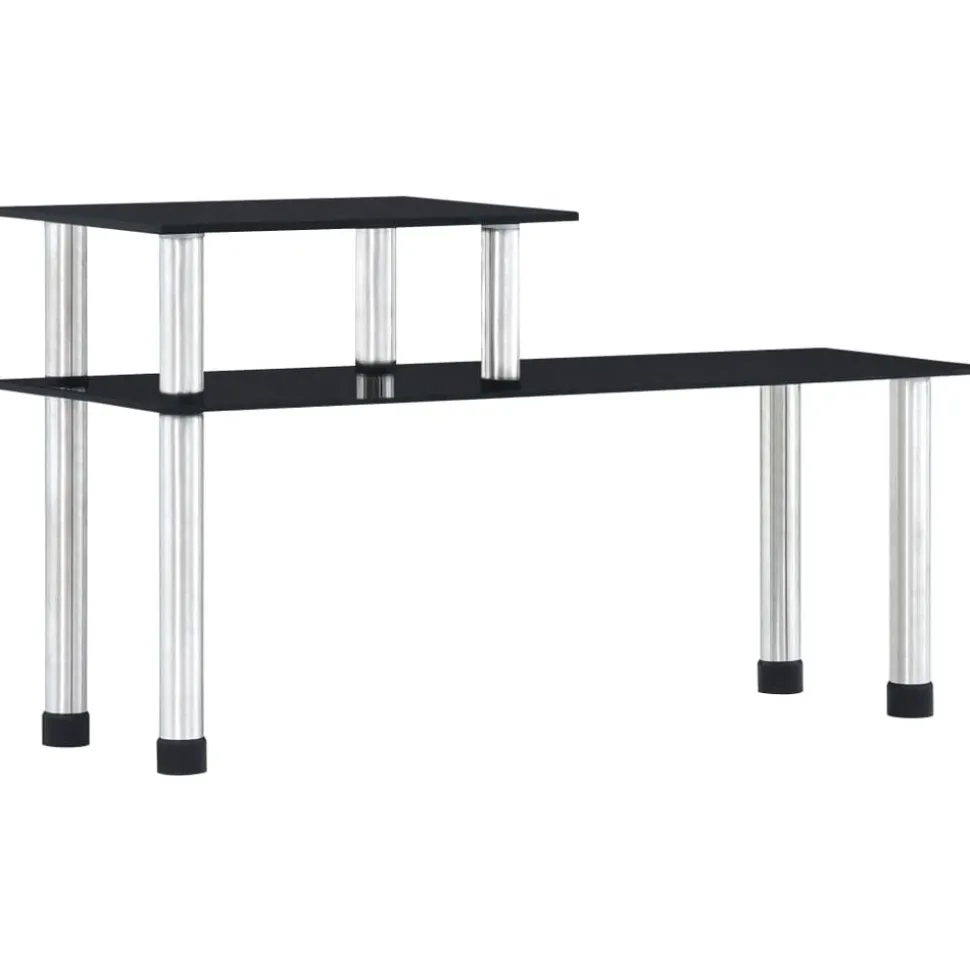 vidaXL Keukenschap 45x16x26 cm gehard glas zwart