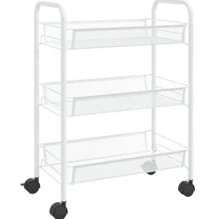 vidaXL Keukentrolley 3-laags 46x26x54 cm ijzer wit
