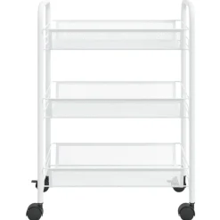 vidaXL Keukentrolley 3-laags 46x26x54 cm ijzer wit