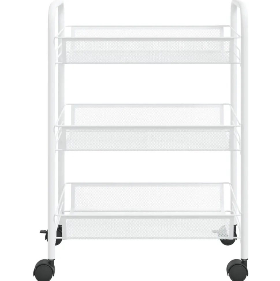 vidaXL Keukentrolley 3-laags 46x26x54 cm ijzer wit
