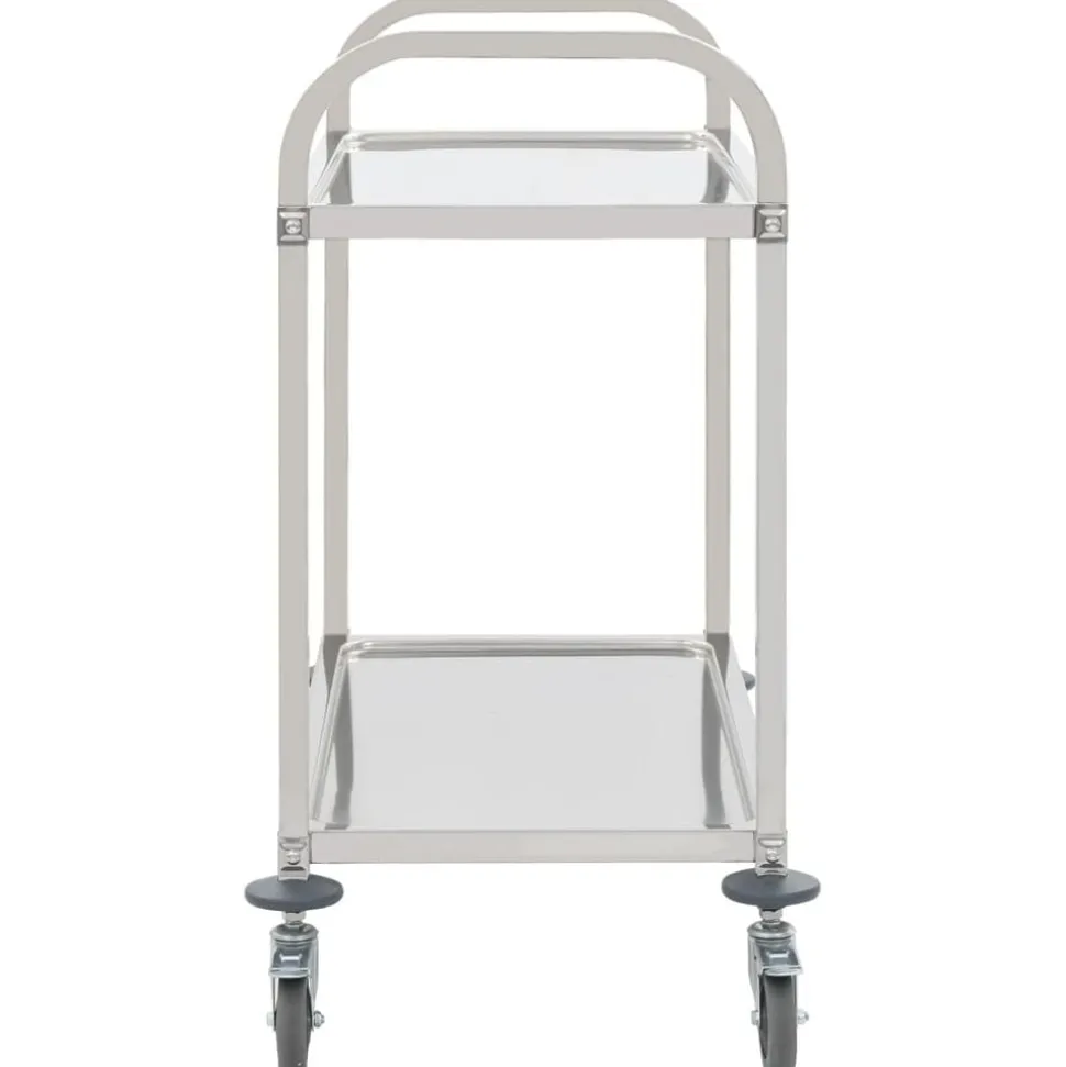 vidaXL Keukentrolley 2-laags 96,5x55x90 cm roestvrij staal