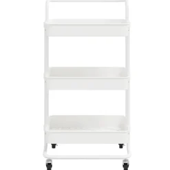 vidaXL Keukentrolley 3-laags 42x35x85 cm ijzer en ABS wit