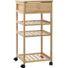vidaXL Keukentrolley met Wielen Naturel 37 x 36 x 80 cm Bamboe
