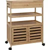 vidaXL Keukentrolley met Wielen Naturel 59,5 x 36 x 82 cm Bamboe