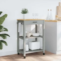 vidaXL Keukentrolley MONZA 60x40x88,5 cm massief grenenhout