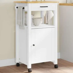 vidaXL Keukentrolley MONZA 48x40x88,5 cm massief grenenhout