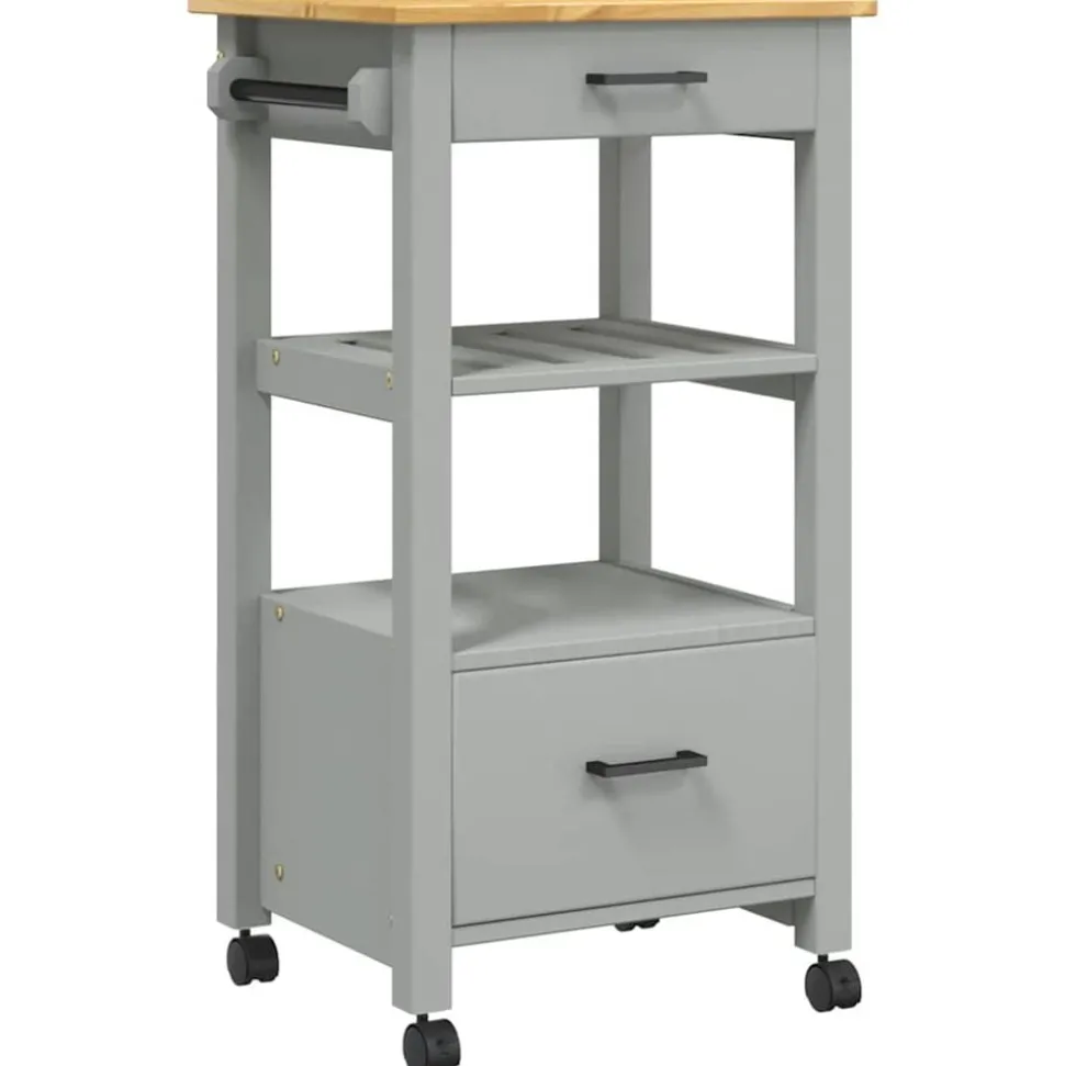 vidaXL Keukentrolley MONZA 48x40x88,5 cm massief grenenhout