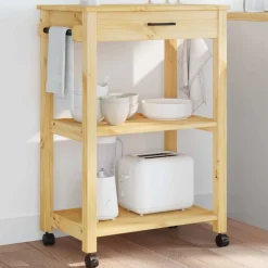 vidaXL Keukentrolley MONZA 60x40x88,5 cm massief grenenhout