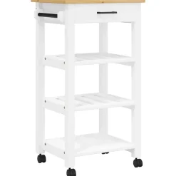 vidaXL Keukentrolley MONZA 48x40x88,5 cm massief grenenhout