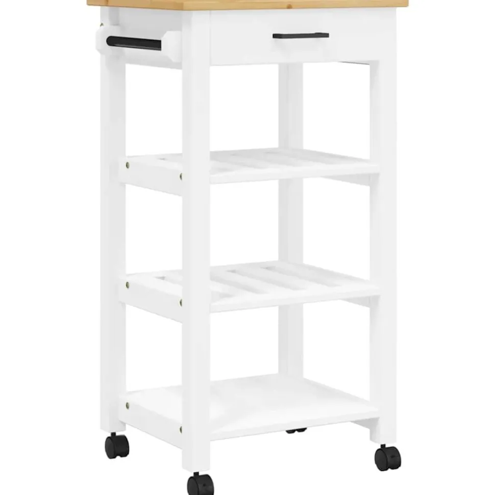 vidaXL Keukentrolley MONZA 48x40x88,5 cm massief grenenhout